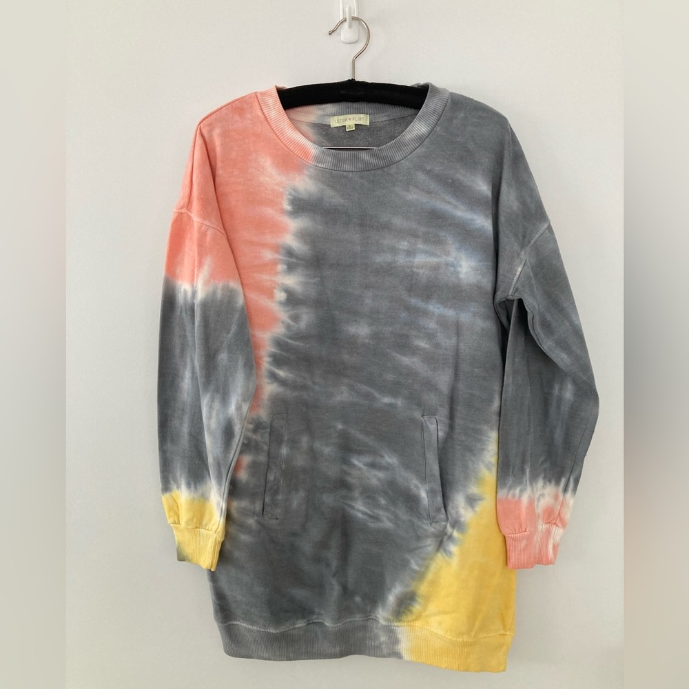 Ultra Flirt Tie Dye Sweatshirt Dress